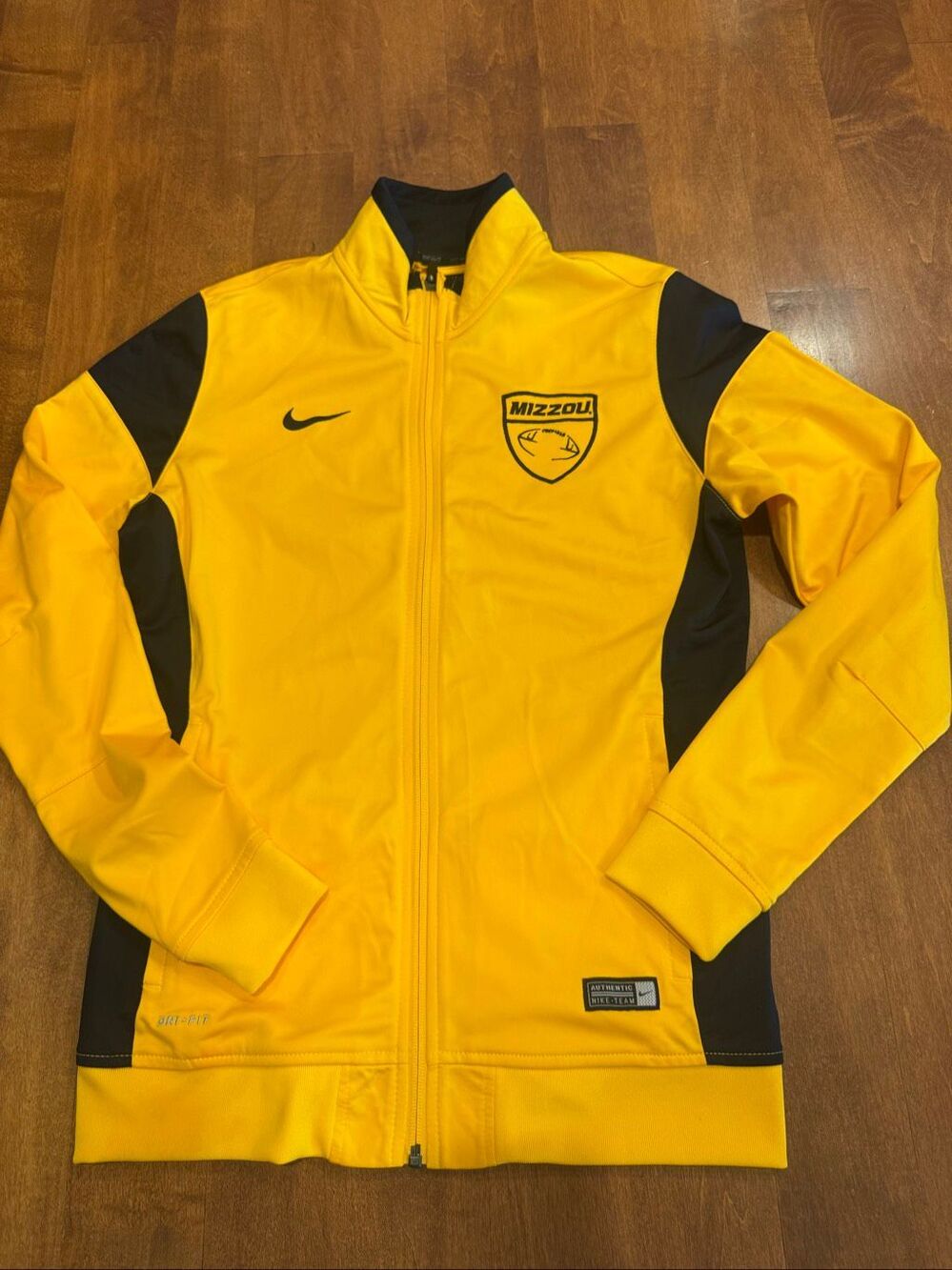 Nike Mizzou Missouri Tigers Football Dri-FIT Full Zip Jacket Women’s L Gold